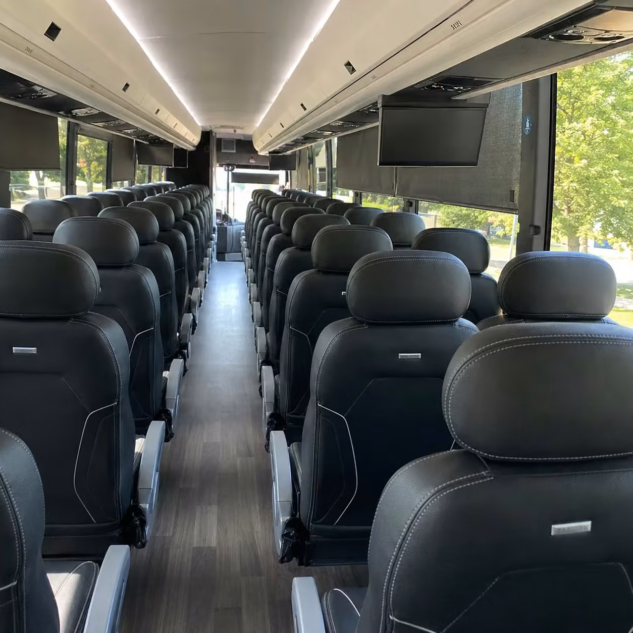 56 passenger charter bus interior